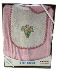 Vintage NEW NOS Kov-R-Alls Terrycloth Baby Infant Footie Sleeper PJ Pink Newborn