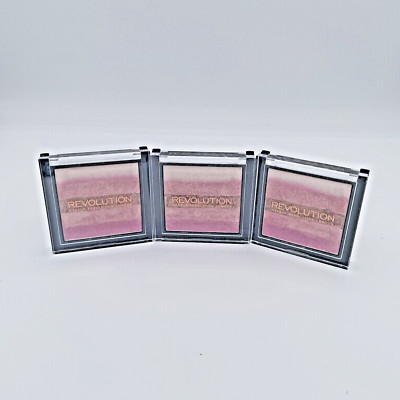 Pack of 3 Makeup Revolution Beauty Vivid Shimmer Brick, Pink Kiss