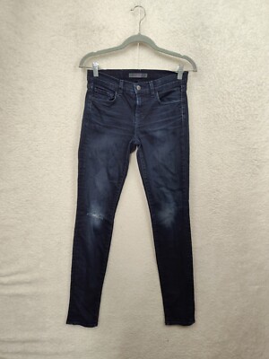 J Brand Women Jeans 29x31 Blue Cotton Blend Mid Rise Straight Leg Skinny  Denim