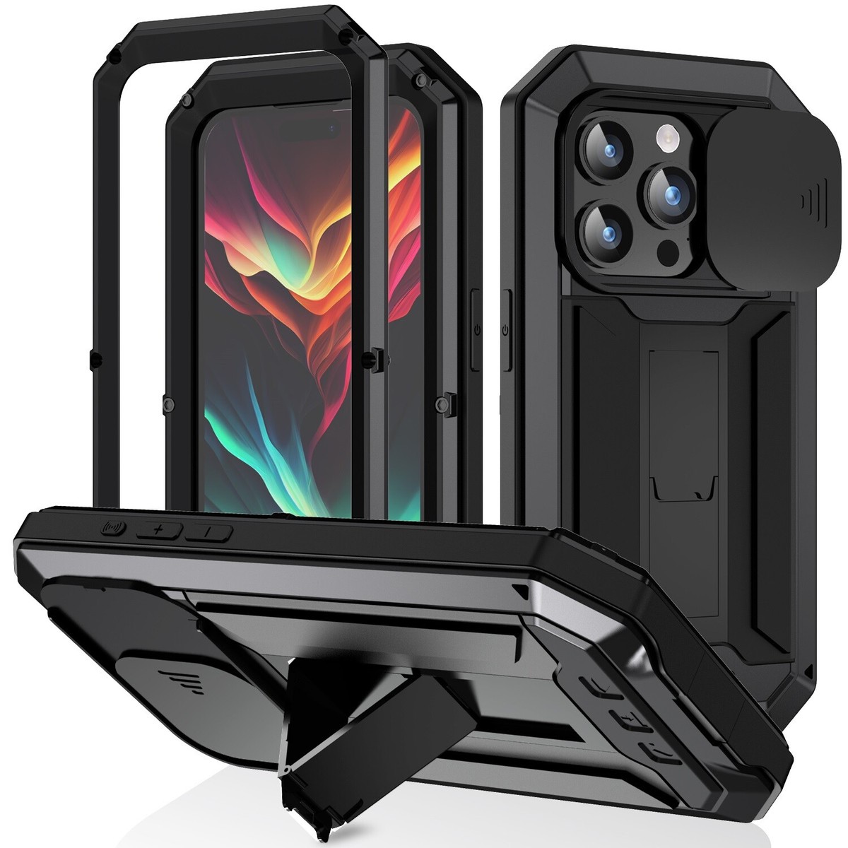 For iPhone 16e 16 Pro Max 15 14 13 Stand Hybird Rugged Case For iPhone 16e 16 Pro Max 15 14 13 Stand Hybird Rugged Case
