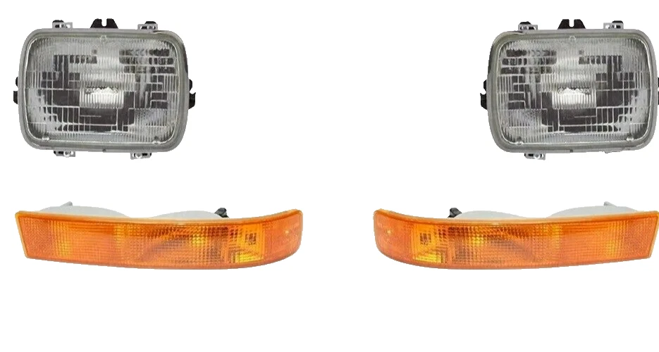 New Front Grille + Headlights + Side Marker Light Fits 2003-2023 GMC Savana 2500 Foto 3 de 4