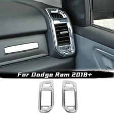 Car Center Console Side Air Vent Outlet Frame Trim For Dodge Ram 1500 18+ Chrome