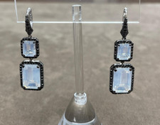 Emerald Cut Moon Quartz With Black Spinel 27....