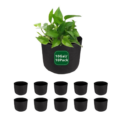 10 Gallon Sewing without Handels, Thickened Non-Woven Grow Bags 10Bags Per Pack
