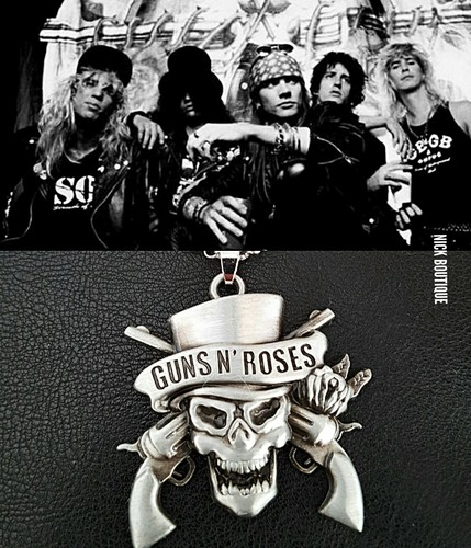 Guns N' Roses Pendant Skull Cross Guns 