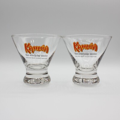 Kahlua Heavy Bottom 8 fl oz Cocktail Drinking Glass Lot of 2