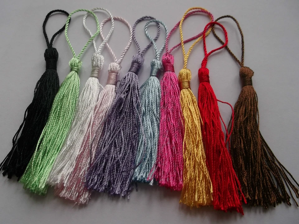 QPSUPPLIES 10 to 100 Silky Cotton 13.5cm Tassels for Cardmaking Bookmarks keyrings Crafts