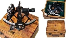 Vintage C Plath Antique Look Black 9" Nautical Sextant 1712 Fully Working GIFT
