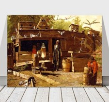 WINSLOW HOMER - Uncle Ned at Home -CANVAS ART PRINT POSTER -Pigeons Birds 12x8"