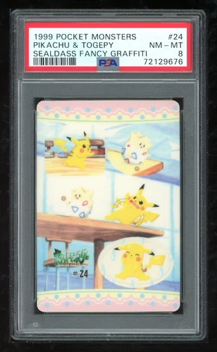 Pokemon Japanese Sealdass Fancy Graffiti 24 Pikachu & Togepi PSA 8 72129676