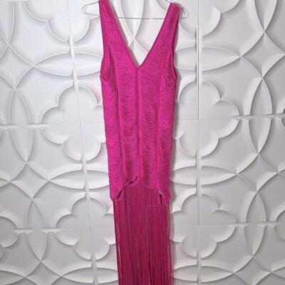 ASOS DESIGN fringe shift midi dress with cut out detail pink sz 4. (80) |  eBay