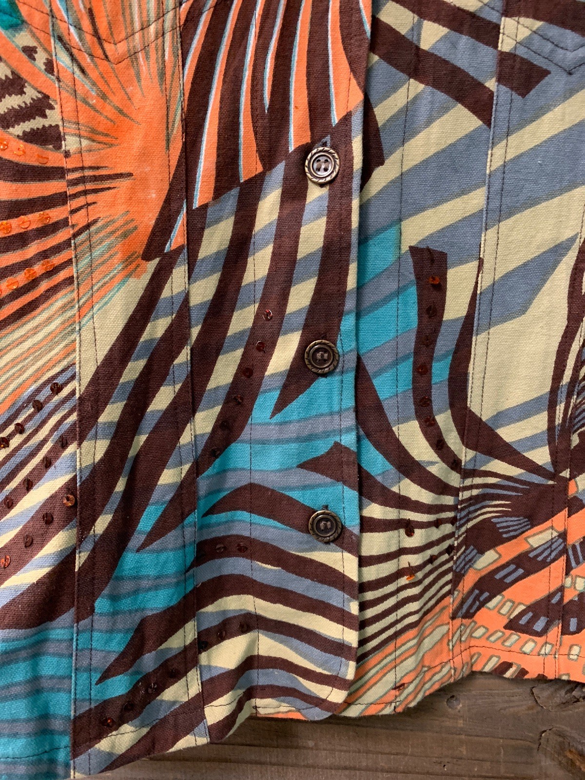 Candy Couture Multi Colored Striped Button-Up Jac… - image 3