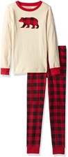 NWT Hatley Little Blue House Buffalo Plaid Appliqu Kids Pajama Set Size 4