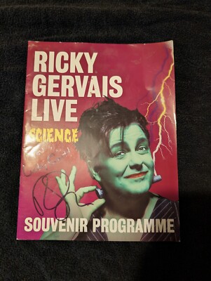 Ricky Gervais Science Souvenir Programme Signed ''You Lucky C£#@.