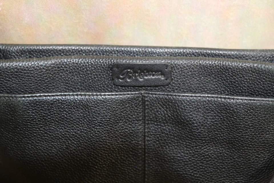 BRIGHTON BLACK PREOWNED MEDIUM LEATHER STUDED BAG WITH CROSSBODY STRAP & SILVER - Image 4 of 4