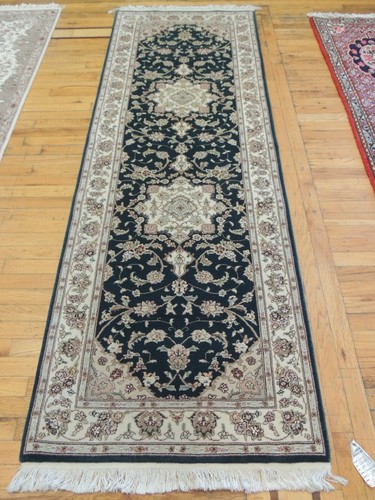2x8 Tabrize RUNNER Orientteppich Wolle handgeknotet grün beige taupe rost - Bild 2 von 12