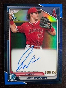 JOHN WIMMER 2024 Bowman Chrome Prospect Auto Blue Refractor 1st #/150 #CPA-JW