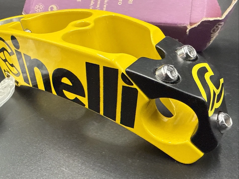 Vintage Cinelli ALTER Stem Yellow & Black 130mm 25.4mm 1in Steerer 26.0mm Clamp - Image 2 of 4