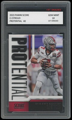 cj stroud graded card 2025 Optic FOTL C.J. Stroud Passing Grade Purple Stars /25 #9 Houston Texans SSP