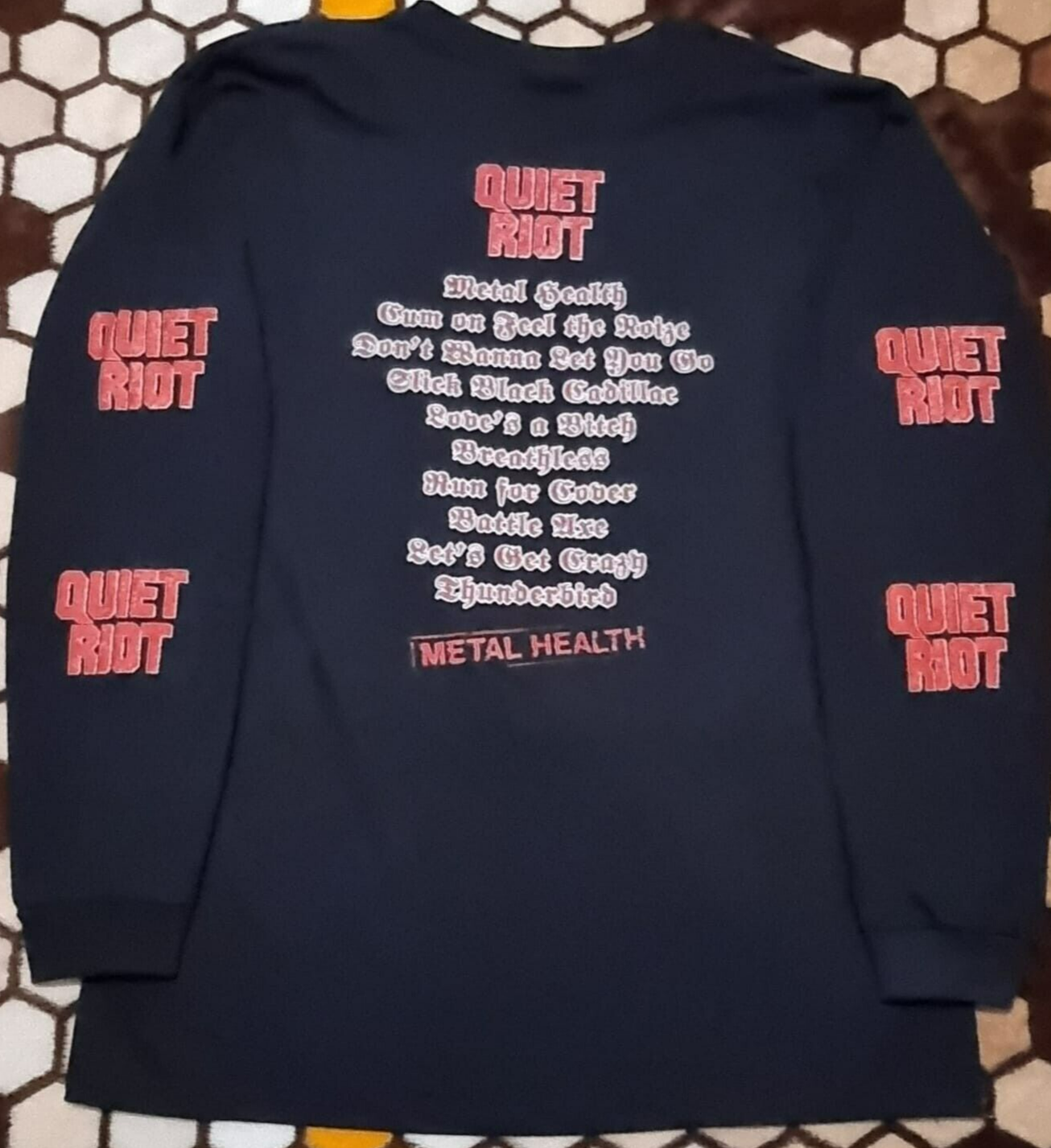 FILA Camicia Quiet Riot manica lunga L destino misericordioso Oz Skid row Ozzy Osbourne Scorpions