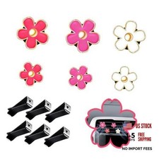 6Pcs Daisy Flower Car Air Vent Clip - Car Air Freshener with Pink/White/Red