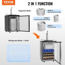 VEVOR Beer Kegerator, Single Tap Draft Beer Dispenser, Full Size Keg Refrigerato