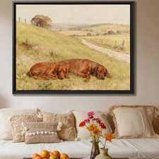 Watercolor Painting Rhodesian Ridgeback Dog Canvas Print Rustic Wall Art Decor