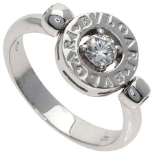 BVLGARI BVLGARI BVLGARI Diamond Flip Ring K18 White Gold Ladies Used 