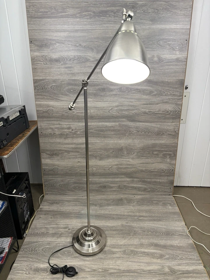 Vintage IKEA Barometer Floor Lamp Polished Nickel Architectural MCM Mid Century - Image 3 of 4