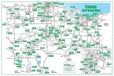 Golf Road Map - Toledo Golf Map - Golf Travel Map - Golf Assessory