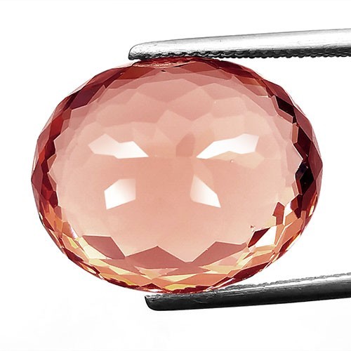 18.85 Ct. Loose Gemstone Orange Pink Morganite Oval Cut 20x16x11 Mm. - Picture 3 of 3