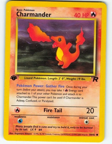 Charmander - 1st Edition - 50/82 Team Rocket - Pokémon TCG - 2000