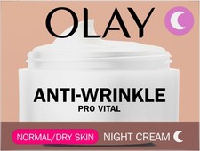 Olay Anti-Wrinkle Pro Vital Night Cream, Helps Visibly Reduce Fine Lines