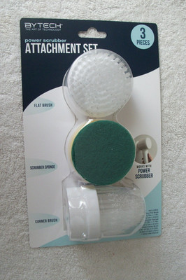 ''Bytech 3 Piece Power Scrubber Attachnent Set''  Brand New / Free Shipping