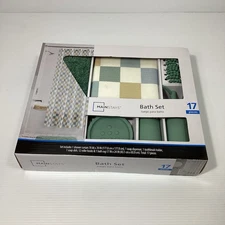 Mainstays 17 PCS Bathroom Set, Sage, New Sealed Box
