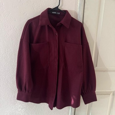 Missguided Burgundy Shacket Size 2