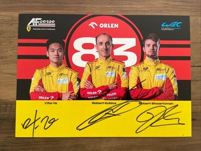 Autogramm AF Corse Ferrari 499P Kubica, Ye, Shwartzman FIA WEC 2024