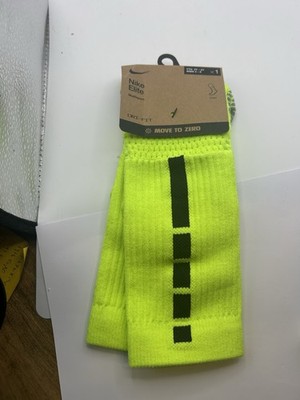 Nike Elite 2.0 Cushioned Crew Socks Volt Black Women Size 4-6