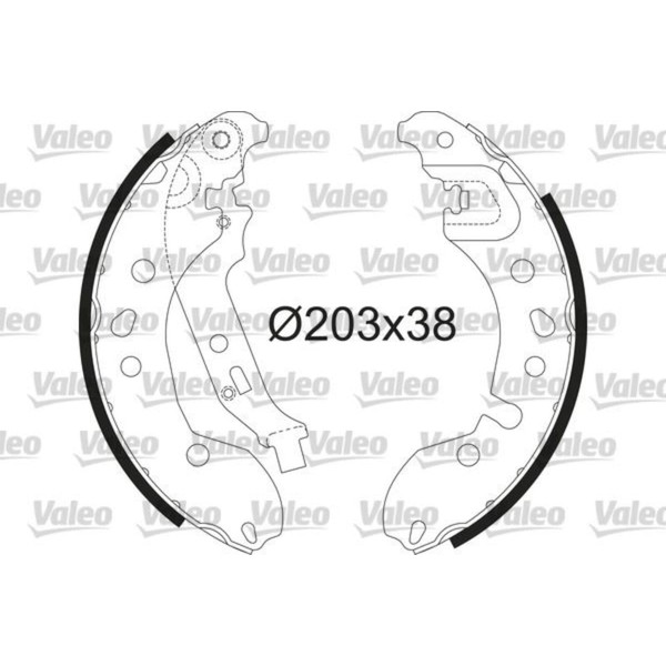 Valeo Bremsbacken 203Mm Passend FüR Dacia Sandero Renault Clio Twingo Smart Fort-image