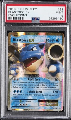 2016 POKEMON XY EVOLUTIONS #21 BLASTOISE EX PSA 9