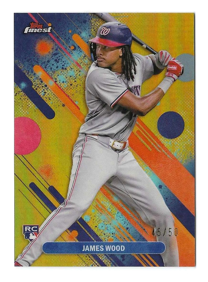 2025 James Wood Topps Finest Common Gold Refractor Rookie 45/50 - Nationals