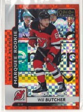 2017-18 O-Pee-Chee Platinum Will Butcher Orange Checkers Marquee Rookie /25