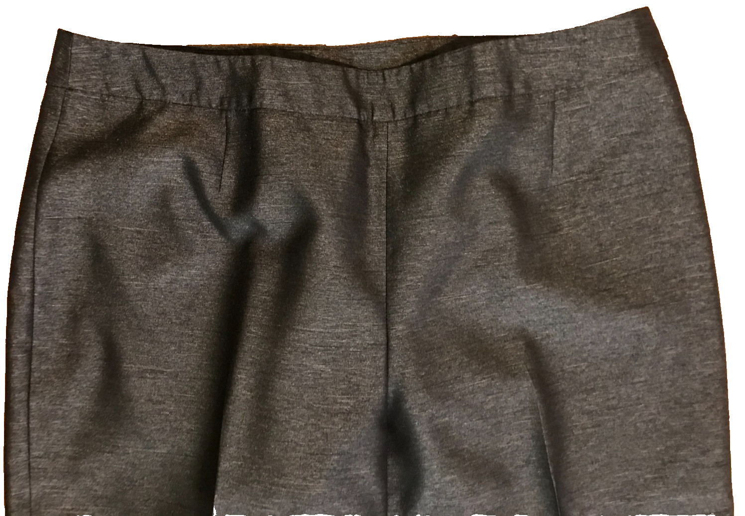 Le Suit Polyester Pant Suit Sz 16 Lined Silver Gray 2 Piece Shiny 38W x 28I