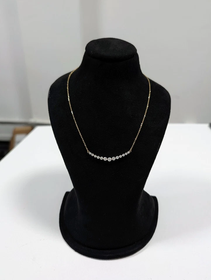 1.5CT Graduated Diamond Tennis Necklace Lab Grown Diamond - 14K Solid Gold - Image 2 of 3