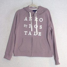 Aeropostale Womens Purple Cozy Preppy Zipper Hoodie Size L