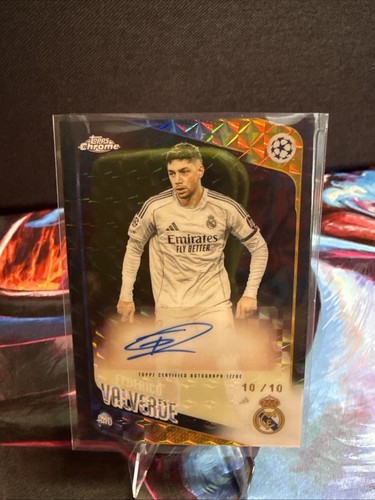 Federico Valverde /10 Black Geometric Auto 2025-26 Topps Chrome Uefa Club Comp