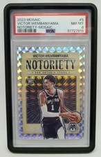 PSA 2023 Panini Mosaic Wembanyama #5 Notoriety-Mosaic Rookie RC w/Magnetic Case