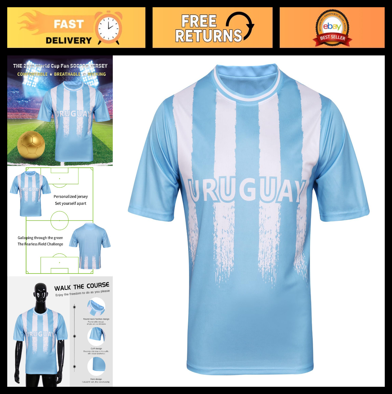 Soccer Fan Jersey 2026 World Cup - Argentina, Brazil, Mexico, Canada, USA