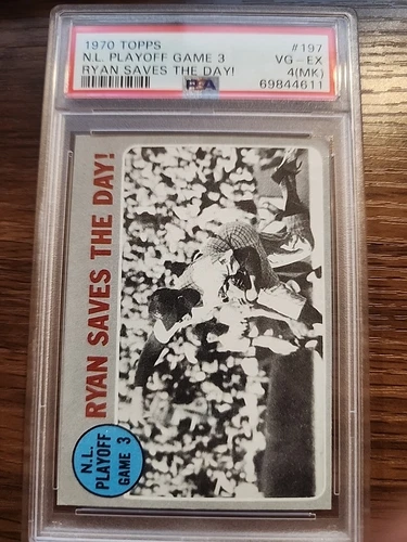 1970 Topps Baseball #197 Ryan Saves The Day Graded PSA 4 VG-EX Nolan Ryan Mets