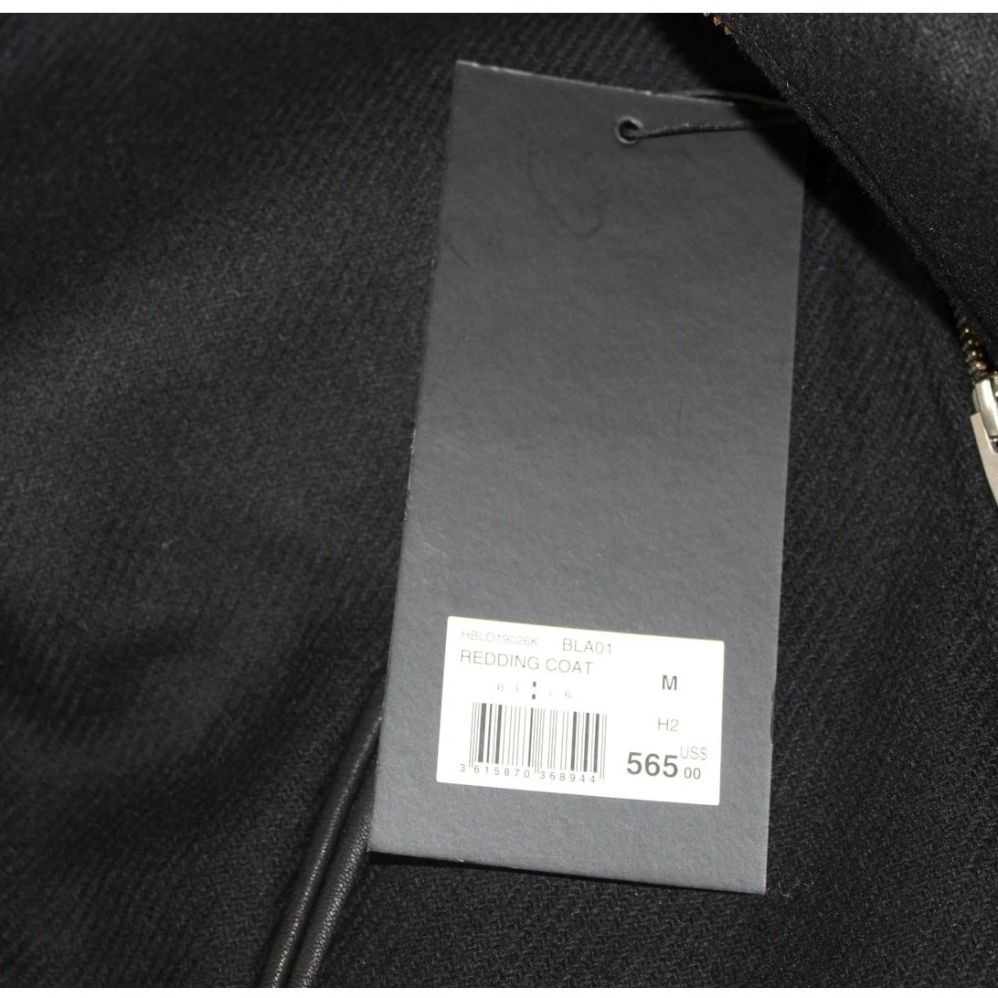 The Kooples Mens Wool Bomber Jacket Lambskin Leather Trim Size Medium NEW Black - product detail image 5